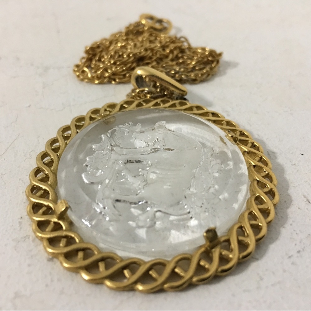 Vintage Trifari Zodiac Series Gold Tone Necklace